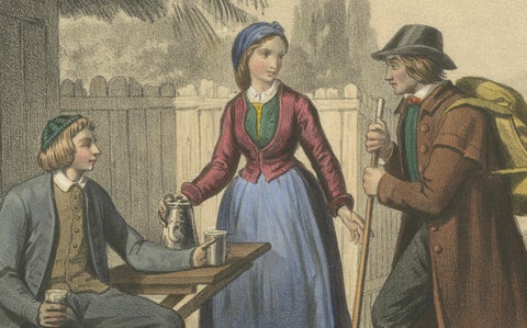 Swedish and Norwegian Costumes, Peasants, Laplanders and Reindeer, c.1845, close-up 3