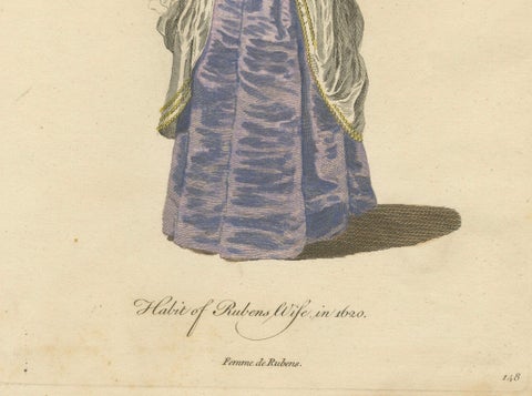 1620 Elegance: The Attire of a Painter's Muse Engraved, circa 1756, close-up 2