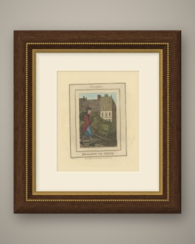 Bellows to Mend, Smithfield, Cries of London, 1804, shown framed