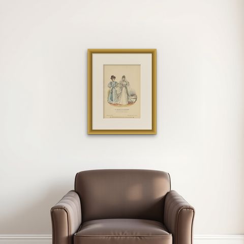 Antique Fashion Print Published by La Mode Illustrée ‘No. 17, 1895’, shown framed on a wall