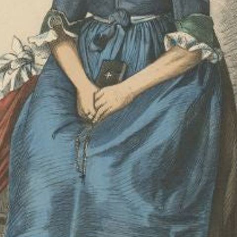 Antique Costume Print of a Woman from Vinschgau 'Tyrol' by Lipperheide, c.1880, close-up 2