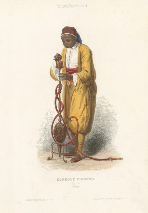 Antique Costume Print of an Eunuch from Cairo, 1850, view 4