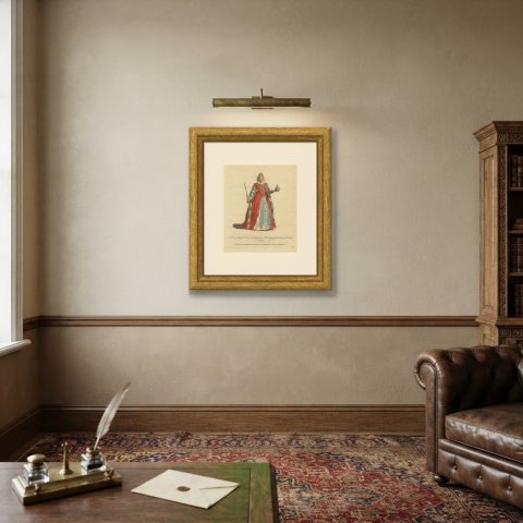 Elizabeth Queen of England as Protectress of Holland in 1585, Jefferys, 1757, shown framed on a wall