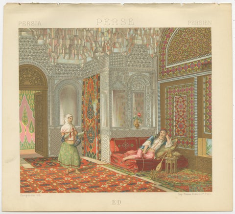 Persian Women & Interior Lithographs, Oriental Costume, Paris c.1888 Set, view 4