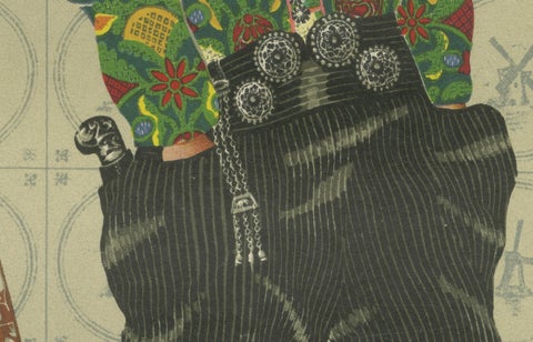 Radiant Festival Dress of South Beveland Couple, ca. 1780–1840, Published 1932, close-up 3