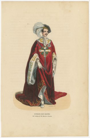 Sovereign Grand Master of Saints Maurice and Lazarus, Costume Plate, 1844, view 2