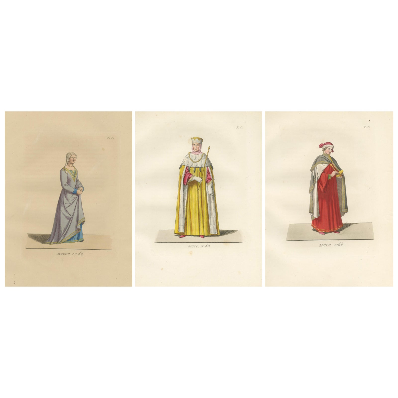 Florentine Matron, Roman Senator & Renaissance Physician in Historic Dress, 1845