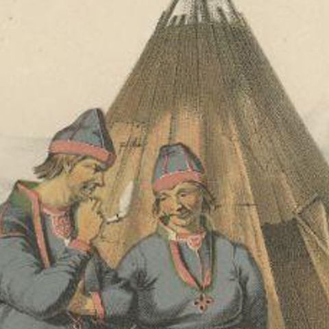 Antique Costume Print of Kaitum, Lapland in Sweden by Sandberg, circa 1864, close-up 2