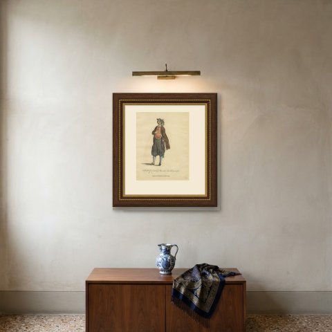 Country Man near Nuremberg in Red Waistcoat and Brown Coat, 1755, Jefferys 1757, shown framed on a wall