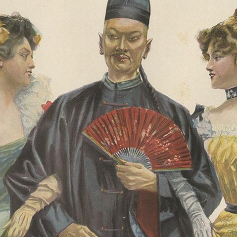 Oriental Carnival Costume Scene, “Faschingsfreuden” by Edward Cucuel, c. 1900, close-up 5