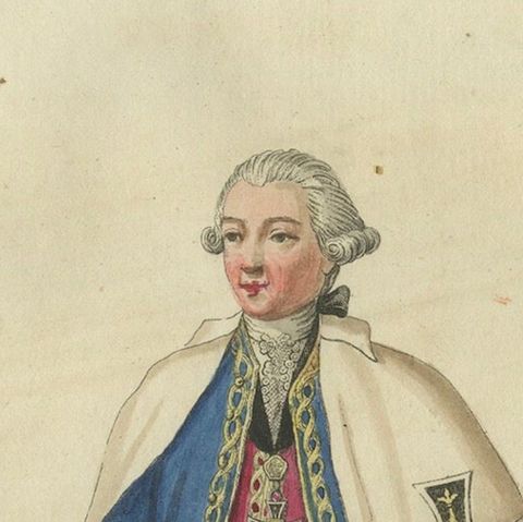 Grand Master of the Teutonic Order: 1791 Colored Engraving in Ceremonial Robes, close-up 4