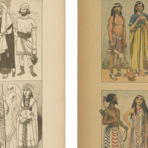 Ancient Western Asia and Persia Costume Plates by Max Tilke, c.1900, close-up 1