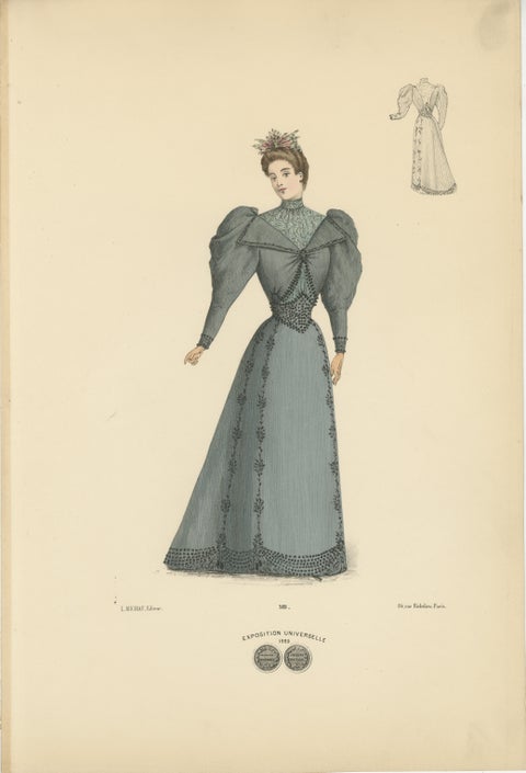Timeless Elegance: Victorian Fashion Litho by Michau from the Expo Universelle, view 2
