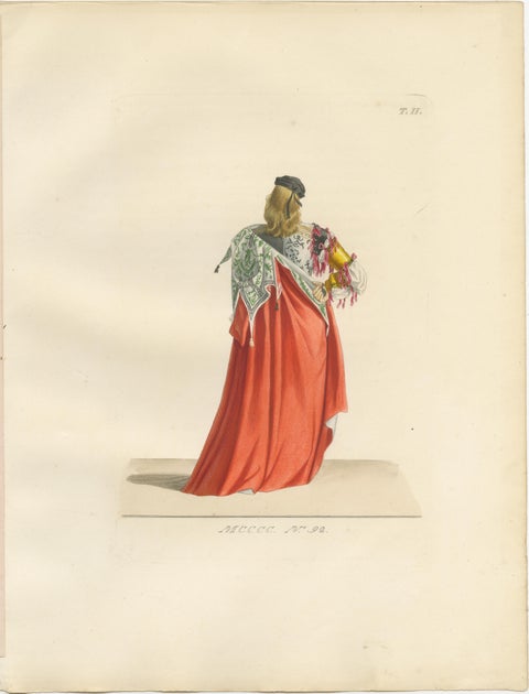 Medieval Courtly Costumes and Figures, Complete Set of 10 Hand-Colored, 1845, view 7