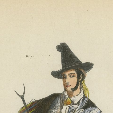 Spanish American from Mexico - Antique Costume Lithograph, c.1852, close-up 5