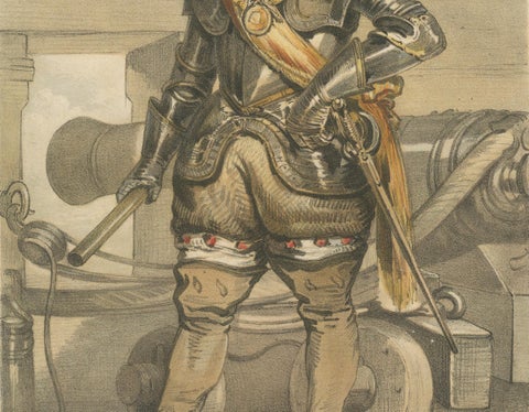 Jan Evertsen, Dutch Admiral in Battle Dress, Hand-Colored Lithograph, ca.1850, close-up 2