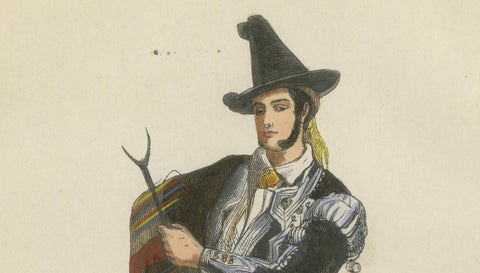 Spanish American from Mexico - Antique Costume Lithograph, c.1852, close-up 2