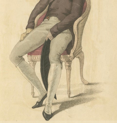 Full Dress of a Gentleman, 1810: Refined Regency Fashion from Ackermann, close-up 2