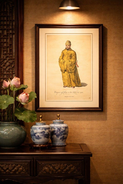 Chinese Emperor in Imperial Robes, Antique Costume Print, Jefferys 1749, view 3