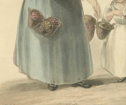 Woman and Children of Amsterdam, Antique Ackermann Print, 1817, close-up 3