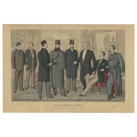 Antique Print of Fashion in November 1890 by Klemm & Weiss, circa 1900