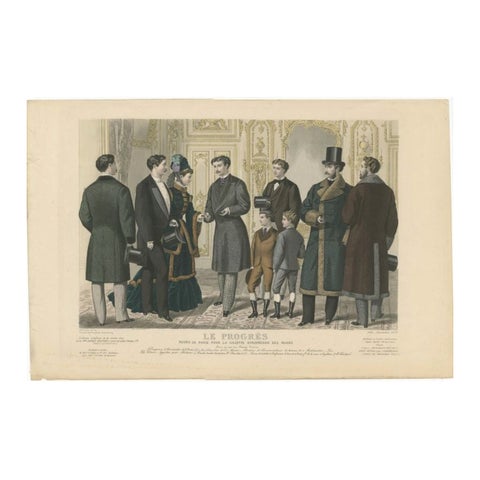 Antique Men Fashion Print of the 19th Century