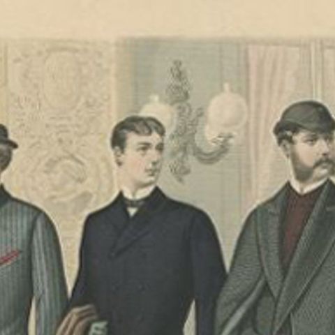 Antique Print of Fashion in February 1883 by Klemm & Weiss, circa 1900, close-up 1