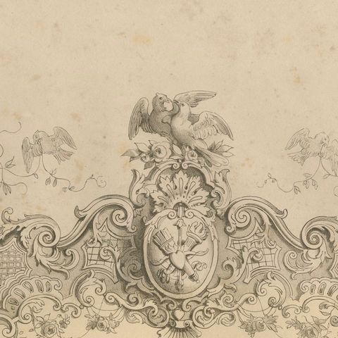 Louis XV & Madame de Pompadour Rococo Court Costume Lithograph, 1847, close-up 1
