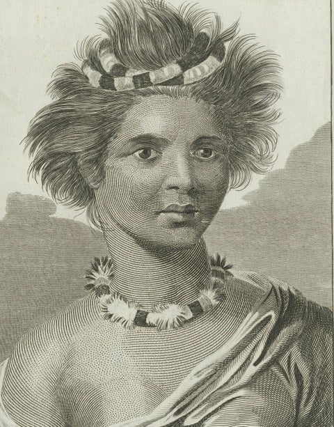 Regalia of the Sandwich Islands: Portraits in Traditional Attire, 1790, close-up 3