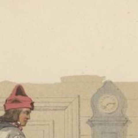 Antique Costume Print of Järvsö in Sweden by Sandberg, circa 1864, close-up 1