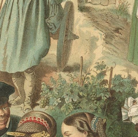 Antique Costume Print 'Preussen an der Mosel', Germany, 1890, close-up 2