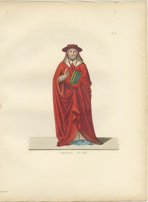 Cardinal, Commoner, and Florentine Noble in 15th-Century Italian Costume, 1845, view 2
