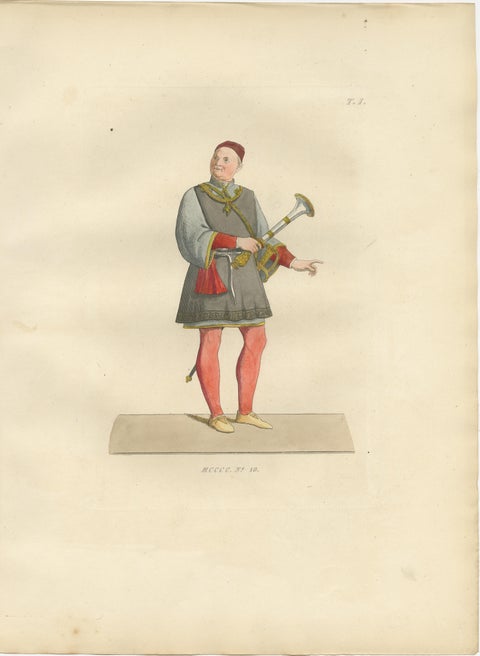 Medieval Fashion Ensemble from Rome & Venice, 14th–15th Century, Published 1845, view 4