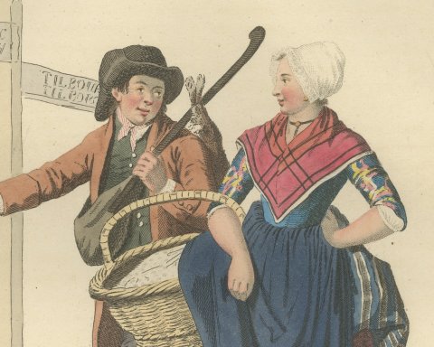 On the Road to Den Bosch, Brabant Costume Print, Maaskamp, 1811, close-up 1