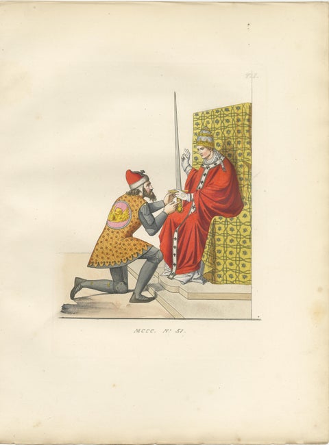 Dialogue, Diplomacy and Divine Right: Medieval Italian Costume Scenes, 1845, view 7