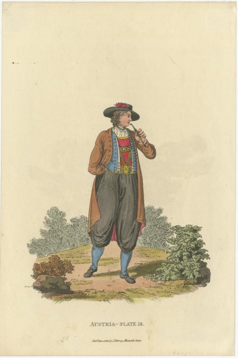 Traditional Austrian Male Costume: Regency Era Fashion from 1804-1808, view 2
