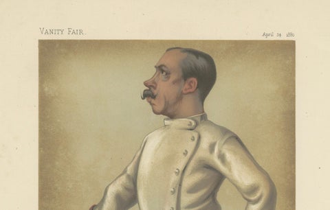 Elegant Defense: 'Henry' in Fencing Regalia, Vanity Fair by 'Ape', 1880, close-up 3