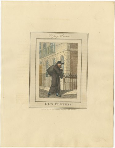 Old Clothes Man in Fitzroy Square, Cries of London, 1804, view 2