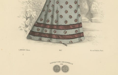 Victorian Fashion Statements: Litho by Michau for the Exposition Universelle, close-up 1