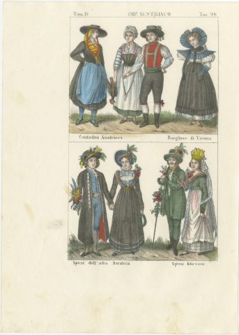 Austrian Peasants, Vienna Burgher and Bridal Couples of Austria and Styria, 1842, view 2