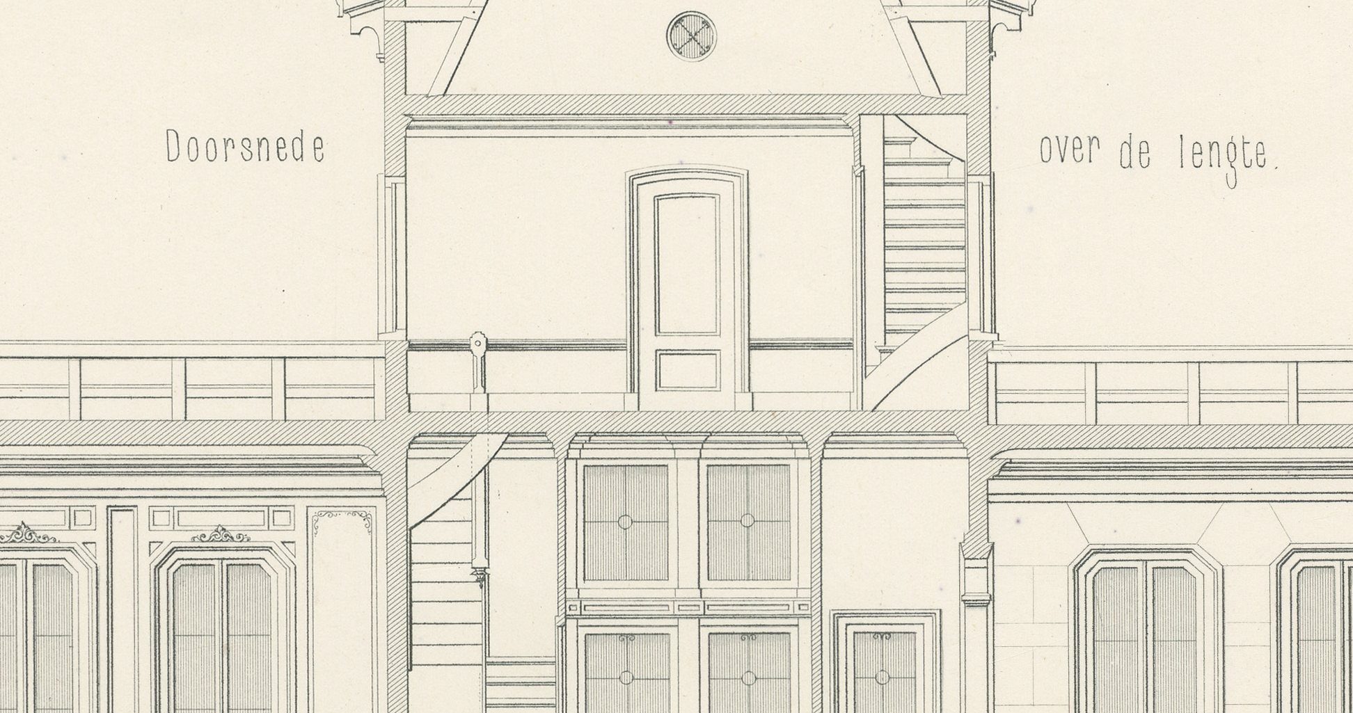 Village Railway Station, Waarden, Dutch Architecture Print, Leliman, 1865-1866, view 5