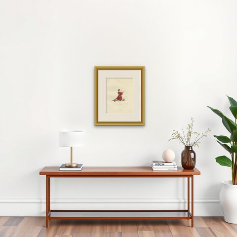 Antique Print of a German Nobleman, 15th Century, by Bonnard, 1860, shown framed on a wall