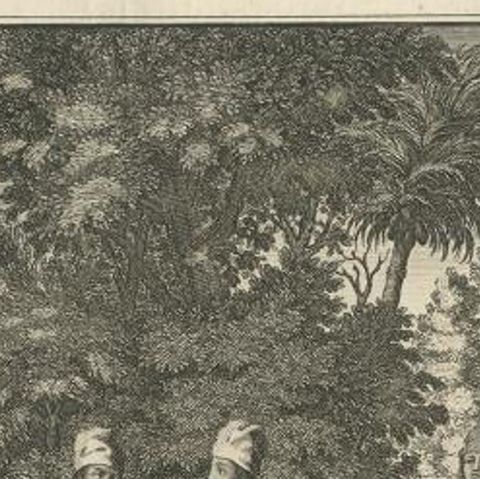 Original Antique Costume Print of Tonkin People from Vietnam in Asia, 1730, close-up 1