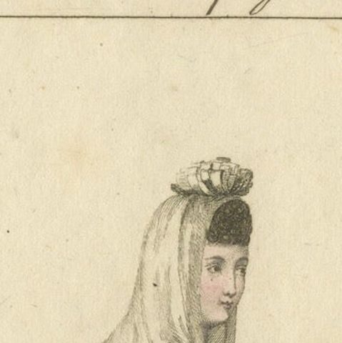 Woman of Barcelona, Hand-Colored Engraving from Costume Espagnol, Paris, c.1805, close-up 6