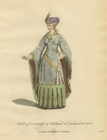 Countess of Holland and Zealand in 1200, Jefferys Costume Plate, 1757
