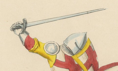 Templar Knight in Battle Attire, Costume Di Moyen Age, 1847, close-up 3