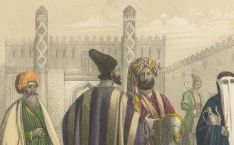 Persian and Armenian Figures, Asia Minor and Khorasan Costumes, c.1845, close-up 4