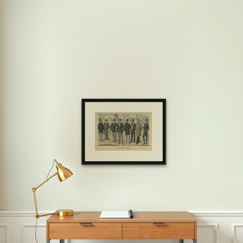Antique Print of Fashion in May 1891 by Klemm & Weiss, circa 1900, shown framed on a wall