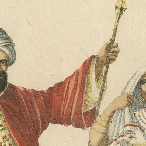 Arab Costumes Lithograph IIIter Stamm by Brodtmann c.1816, close-up 1