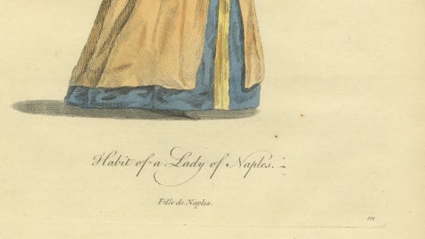 Grand Tour Italian Costume Prints, Naples & Ischia Ladies, Set of 2, 1749, close-up 2